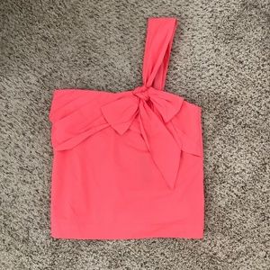 J Crew, one shoulder Top with bow